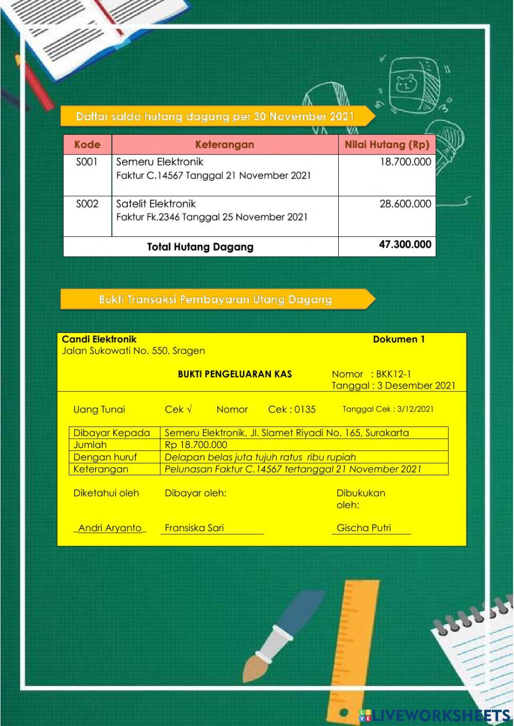LK 4 Melakukan Entry Transaksi Pembayaran Utang
