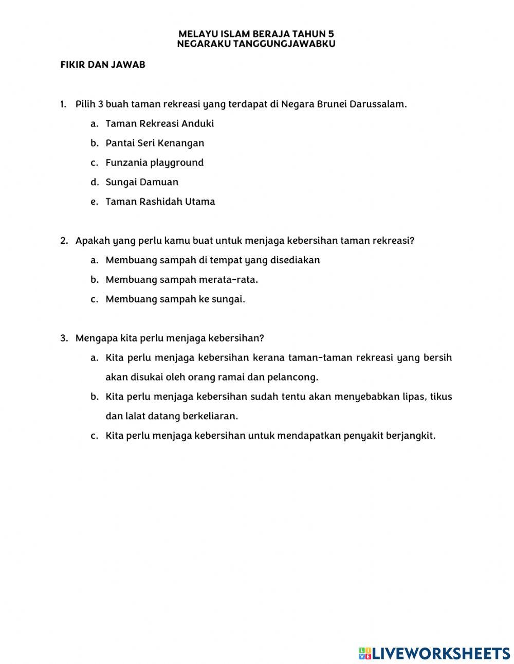 Unit 5.6 memelihara dan menyayangi alam sekitar