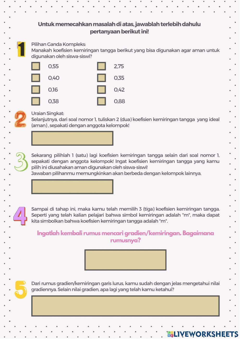 LKPD Gradien Garis Lurus