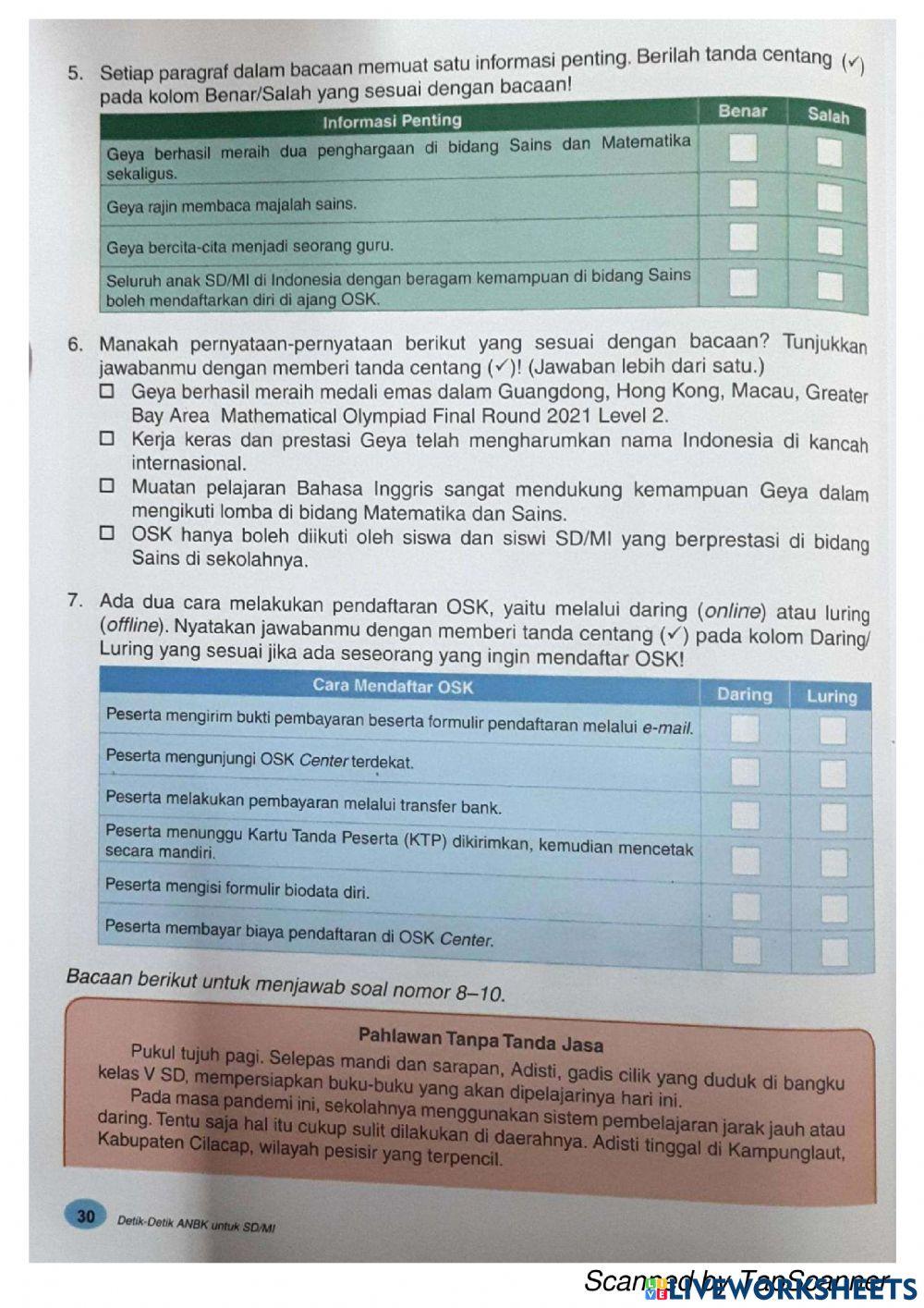 soal latihan AKM LITERASI