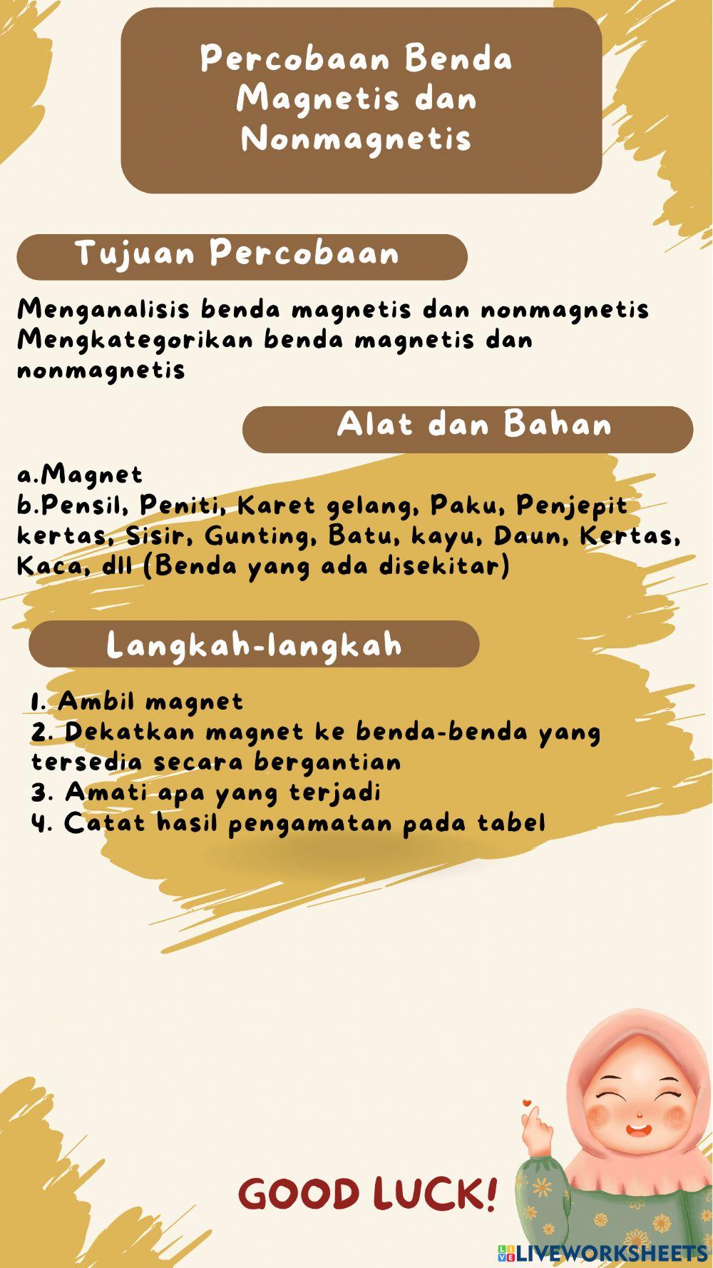 LKPD Kelompok Benda Magnetis dan Nonmagnetis