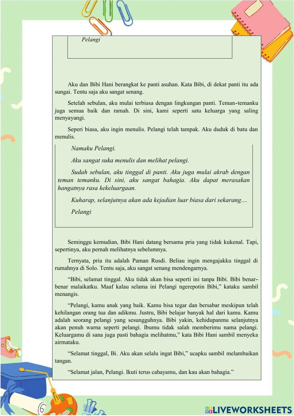 LKPD Unsur Intrinsik Teks Cerpen