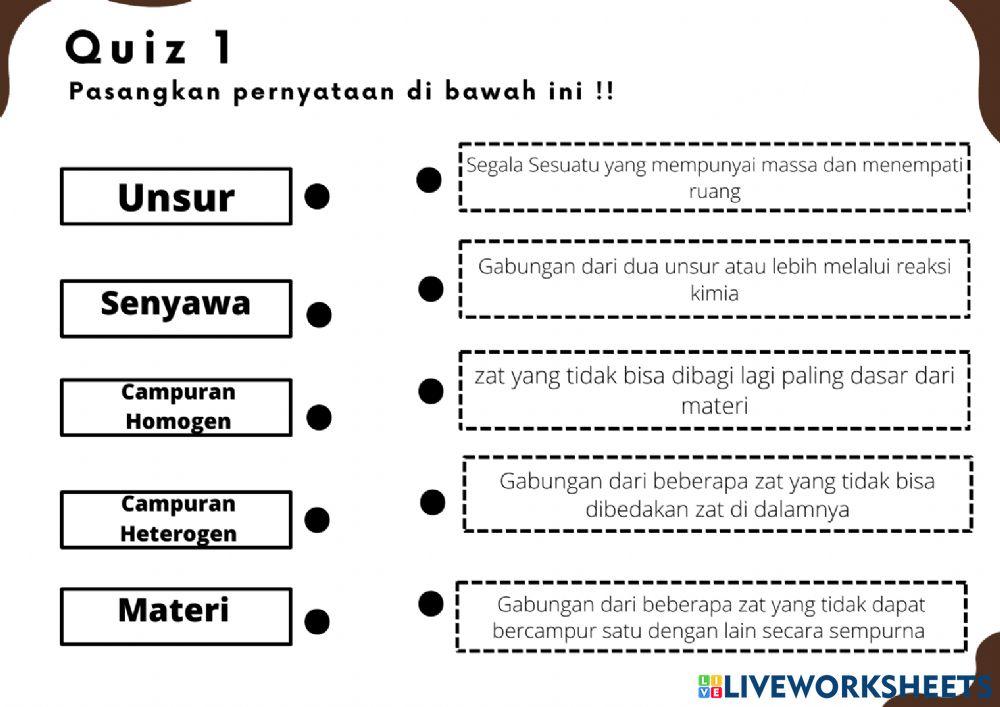 Quiz Klasifikasi Materi