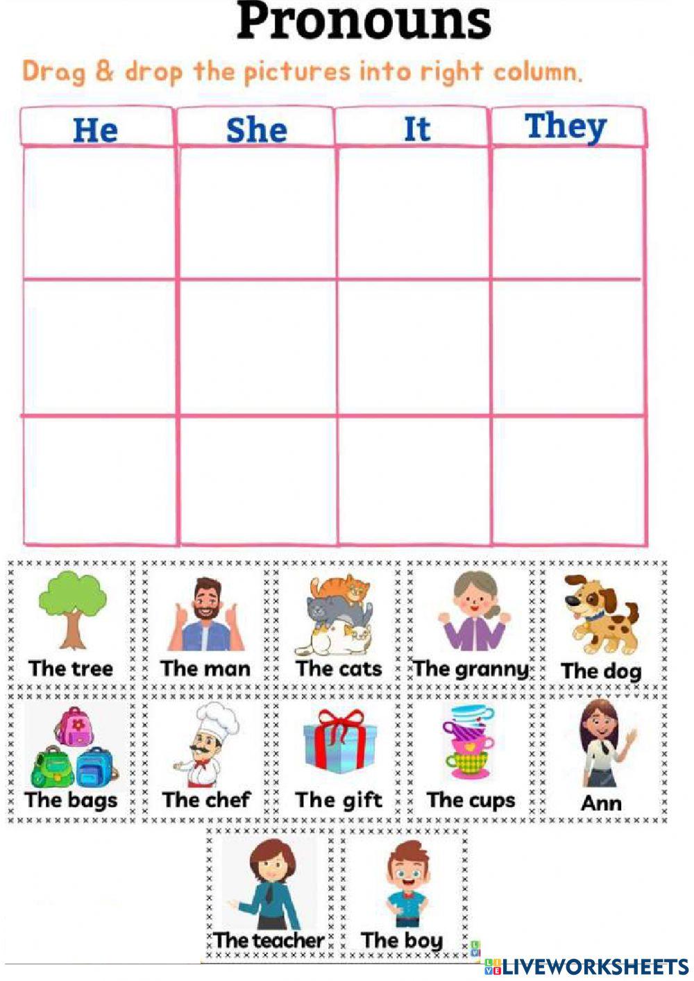 he she it123 online exercise for | Live Worksheets