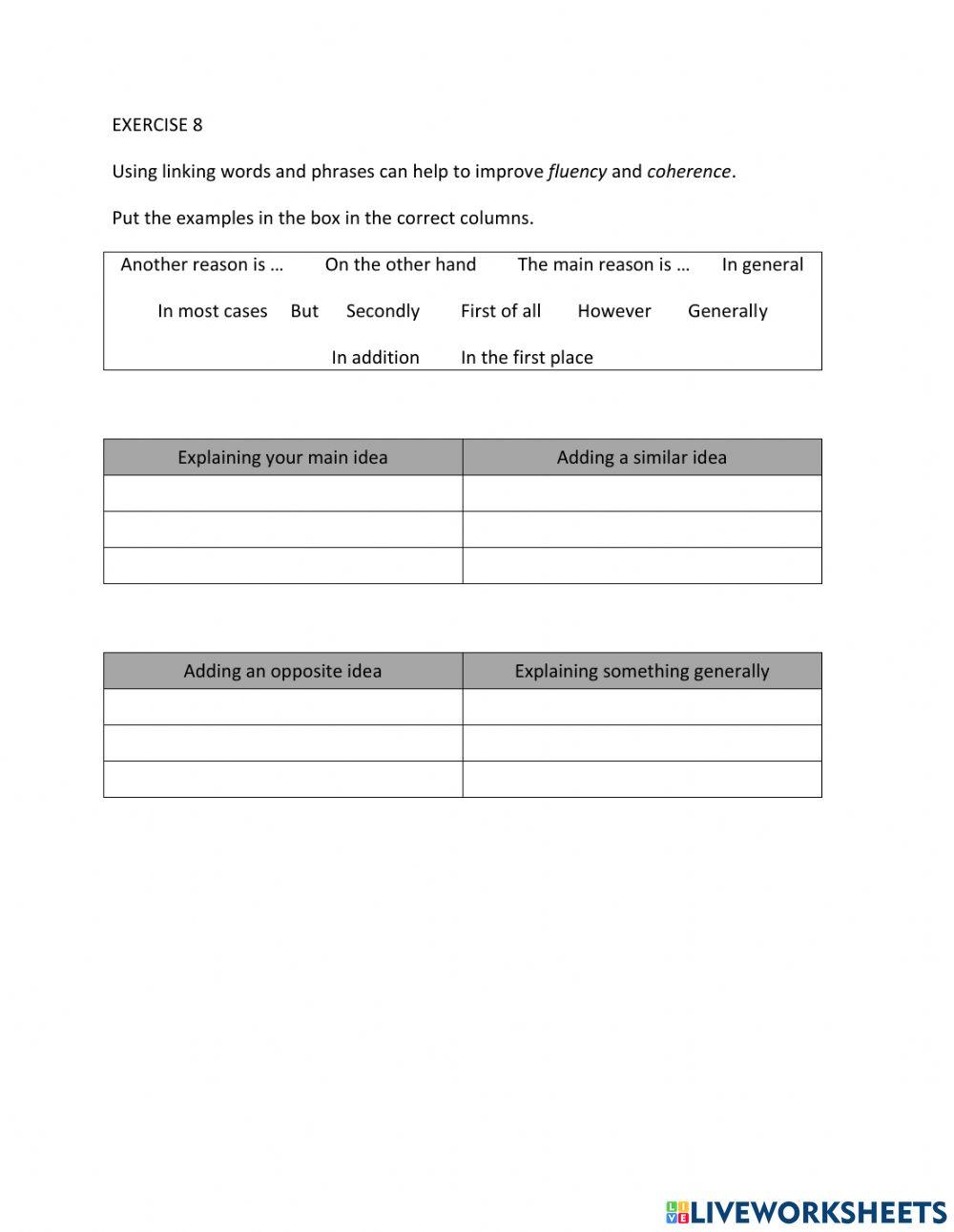IE1, Unit 5, Speaking, Exercise 8