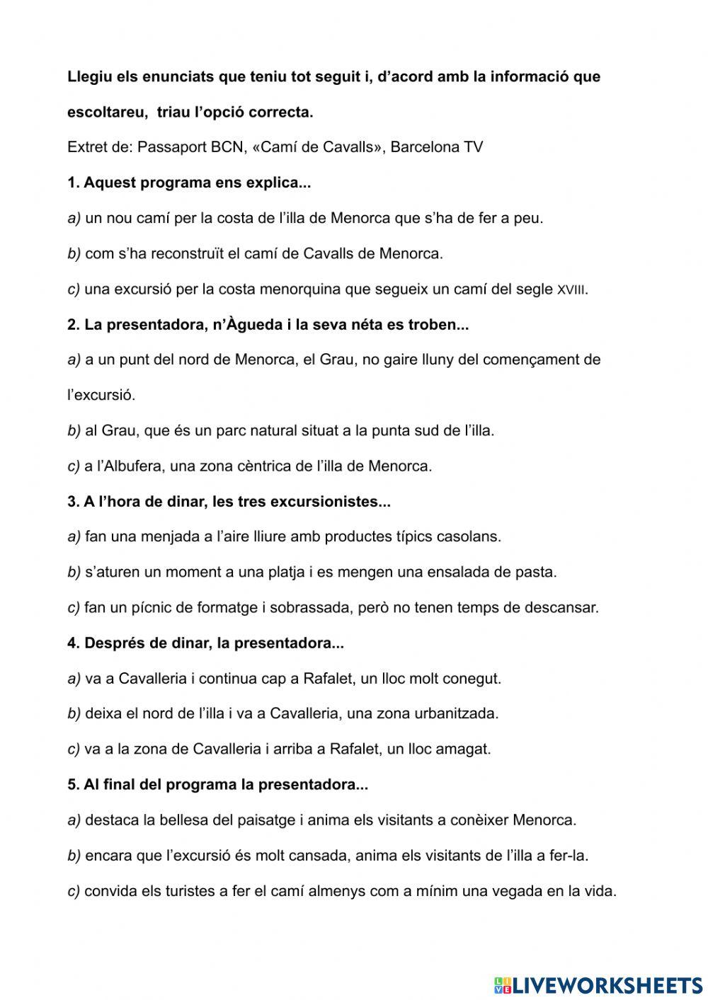 Comprensió -camí de cavalls-