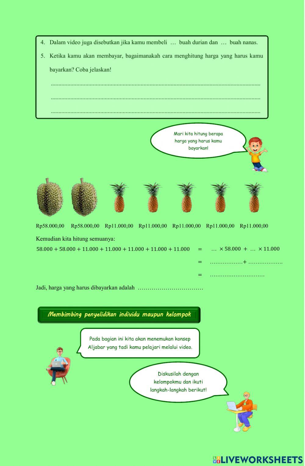 Bnetuk Aljabar dan Operasi Jumlah dan Selisih