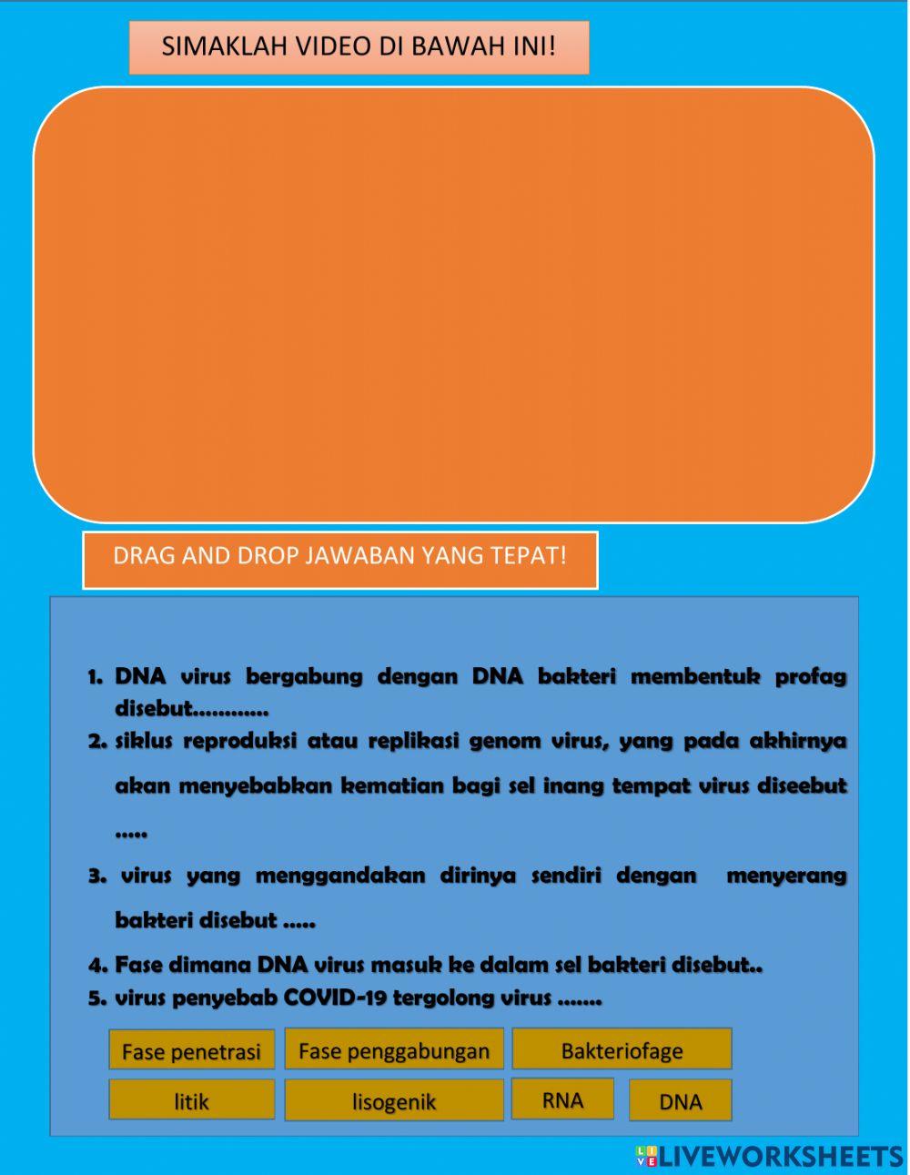 Soal evaluasi replikasi virus