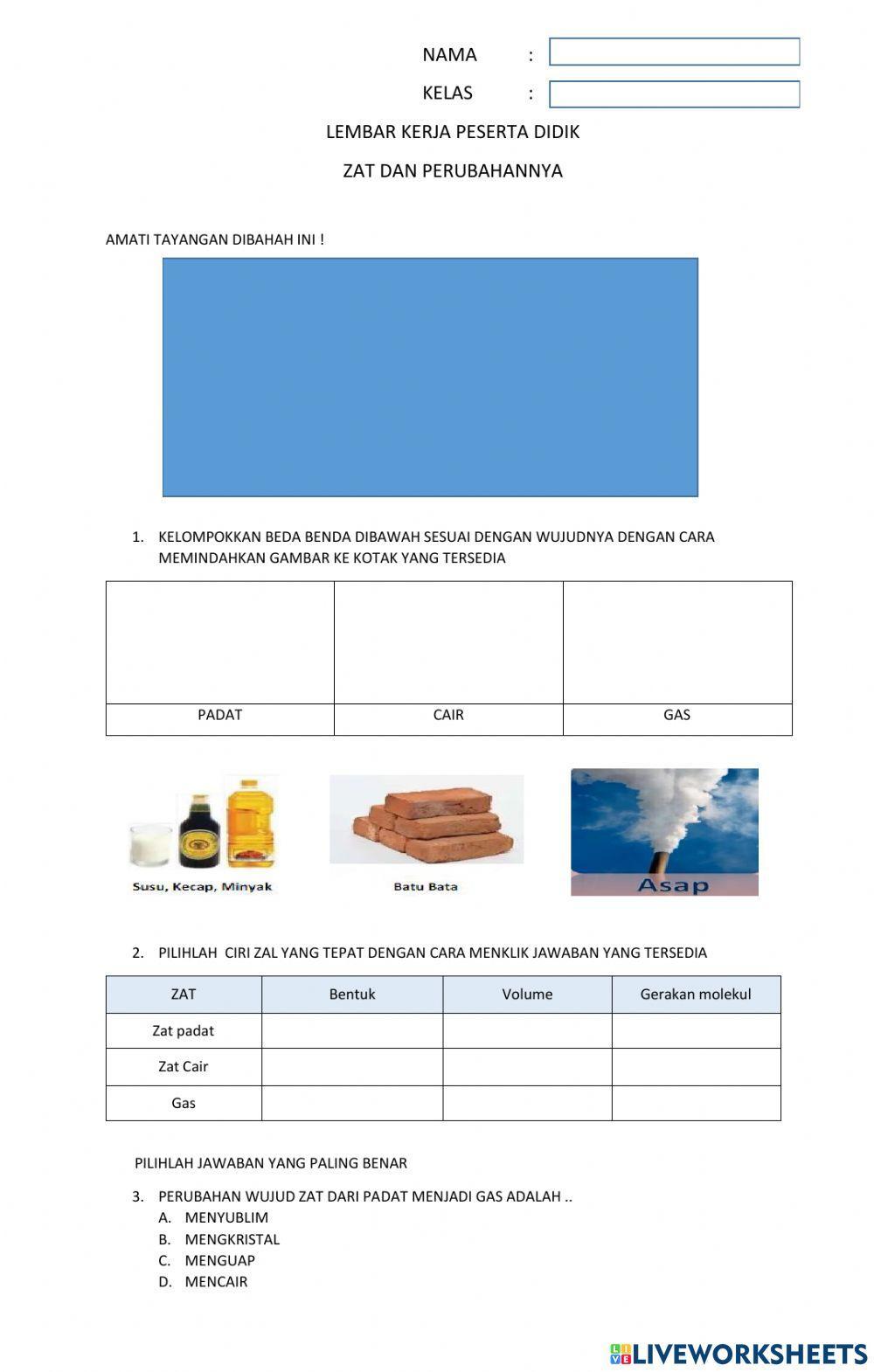 Zat dan perubahannya