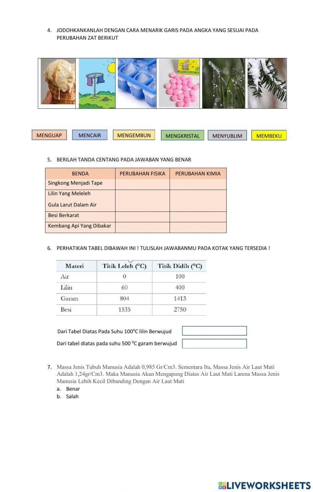 Zat dan perubahannya