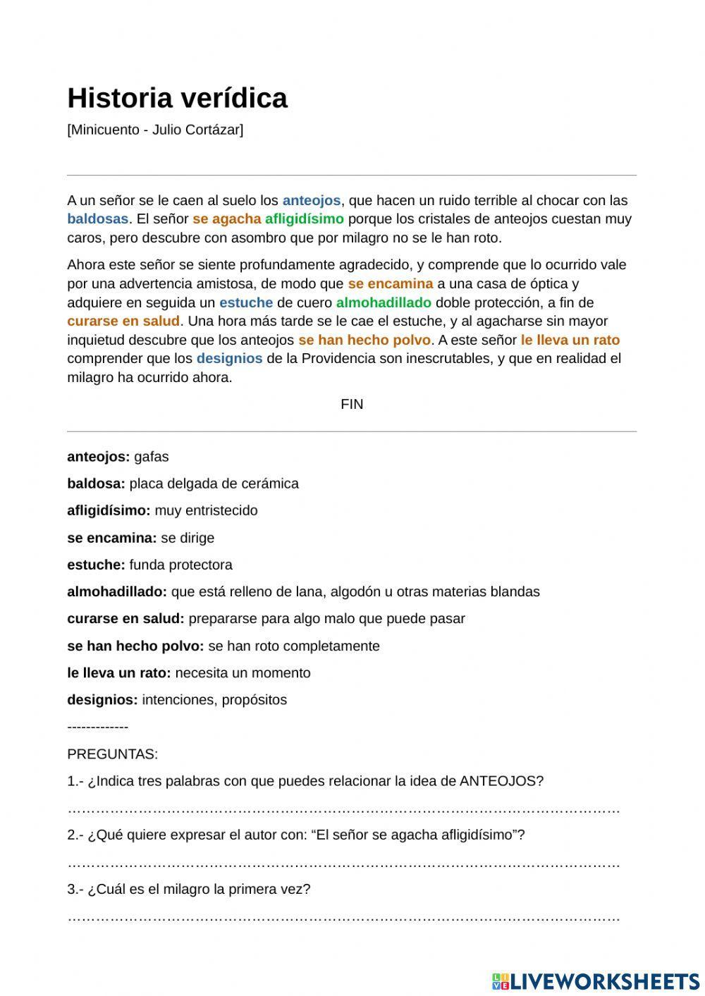 Minicuento Julio Cortázar