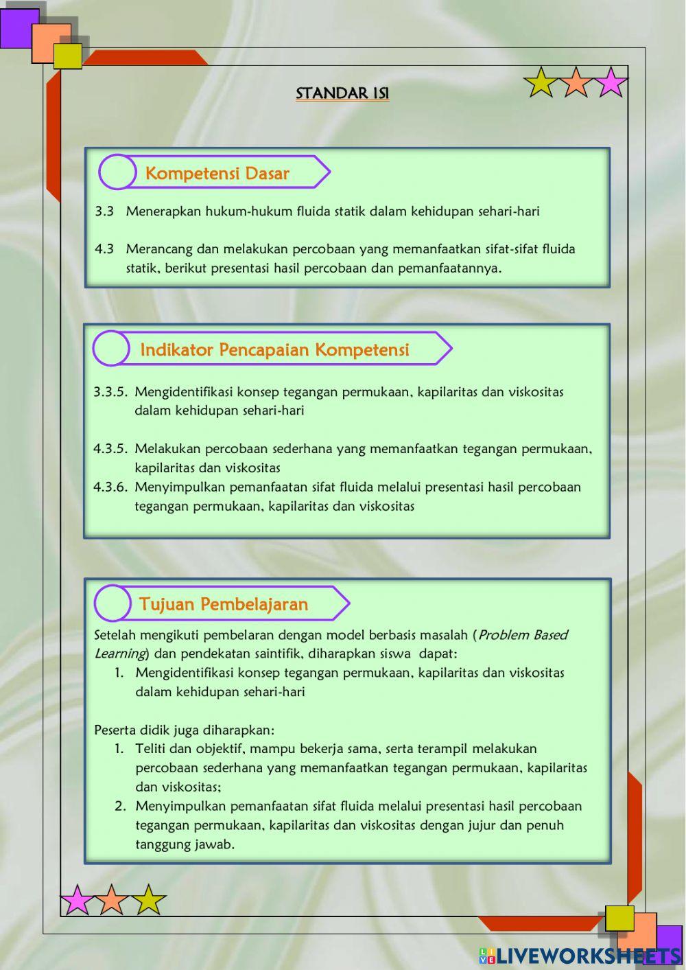 Tegangan Permukaan & Kapilaritas