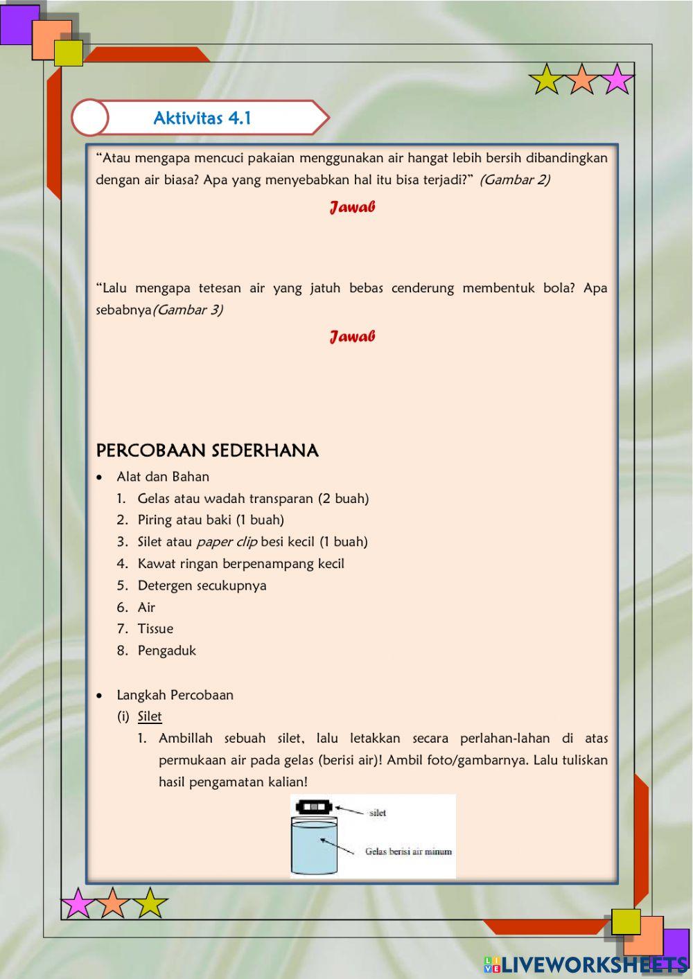 Tegangan Permukaan & Kapilaritas