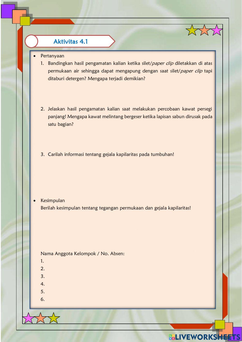 Tegangan Permukaan & Kapilaritas