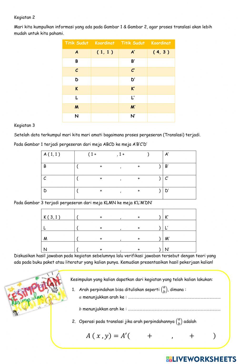 Transformasi Geometri Transalasi