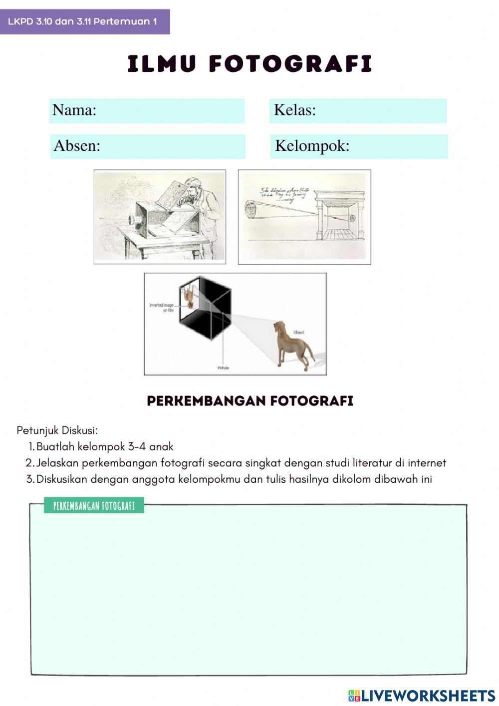 LKPD KD 3.10 3.11 Ilmu Fotografi