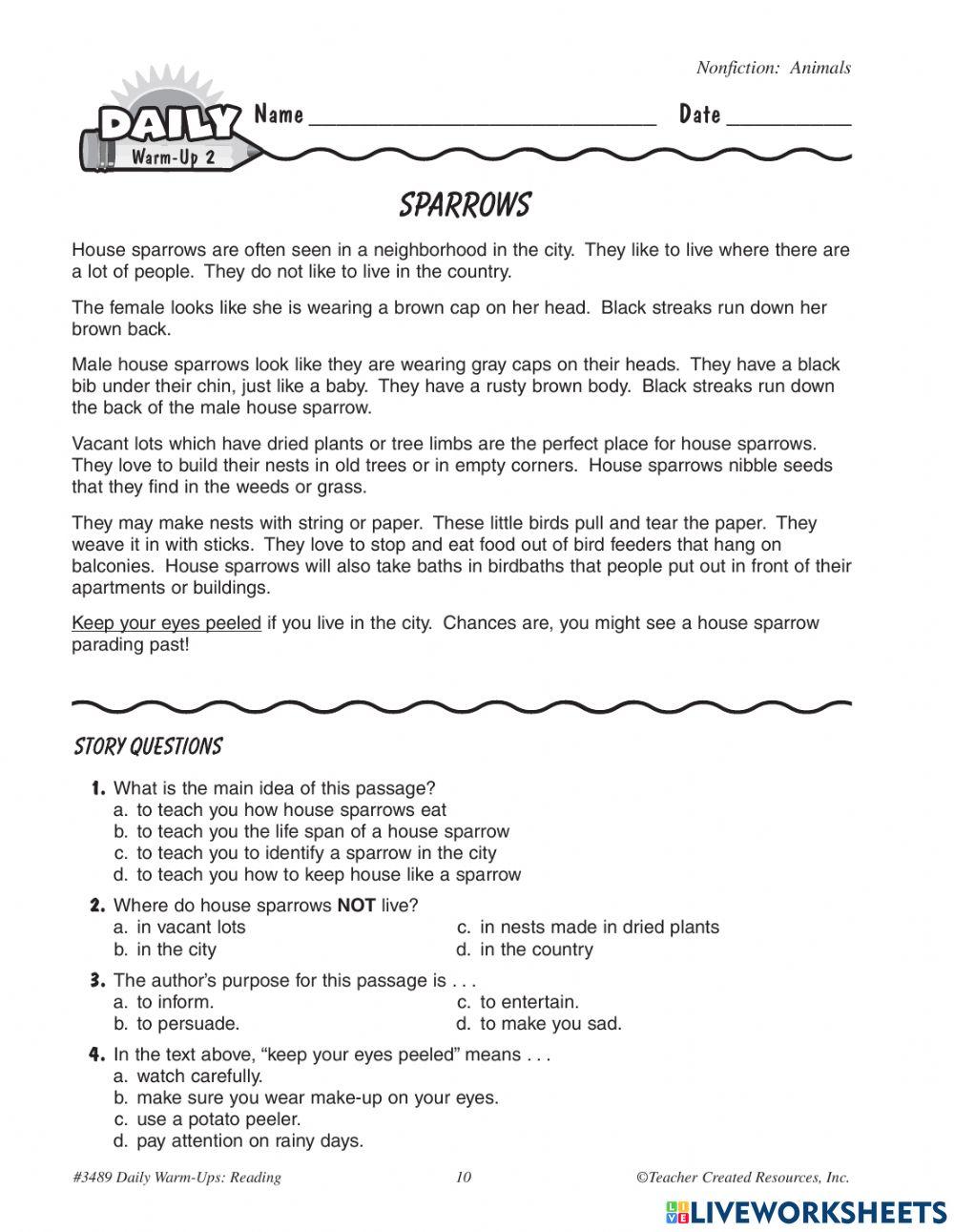 Reading comprehension