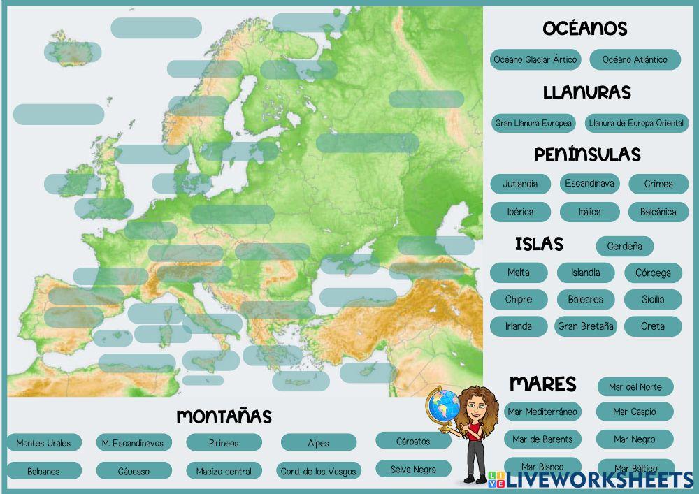 Mapa físico europa