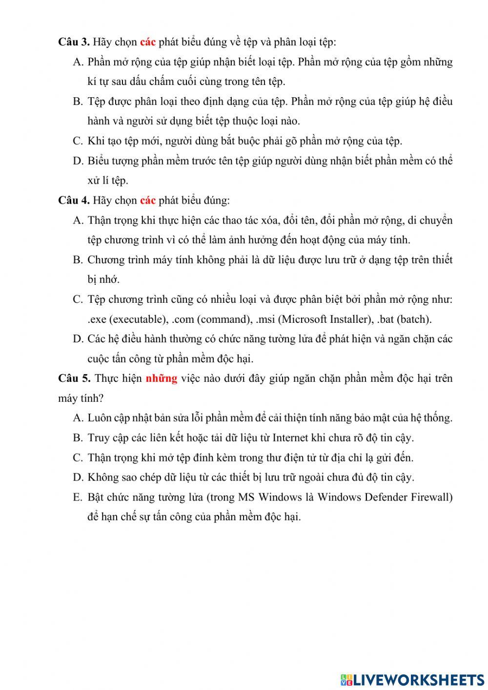 Tin 7 - Bài 4 - Phân loại tệp và bảo vệ dữ liệu