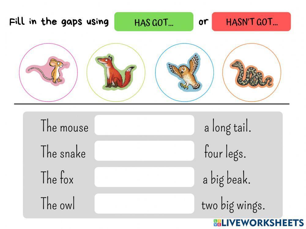 The Gruffalo - fill in the gaps