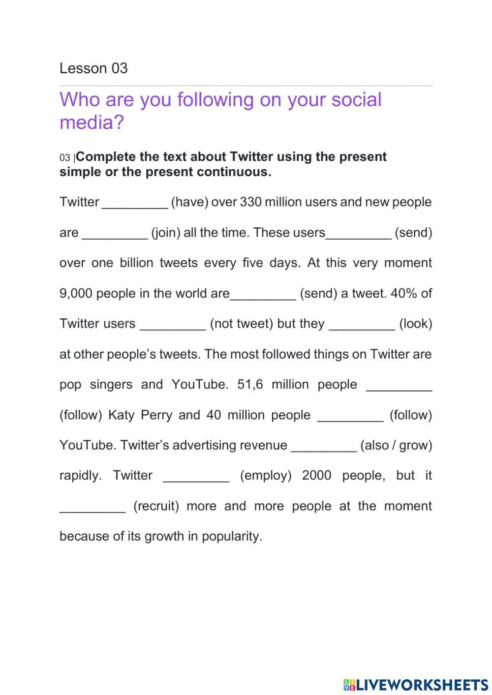 Present Simple and Continuous