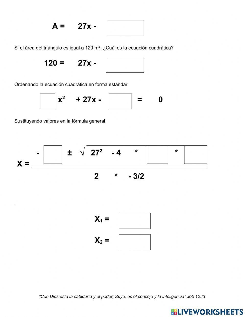 Solución de ecuación cuadrática