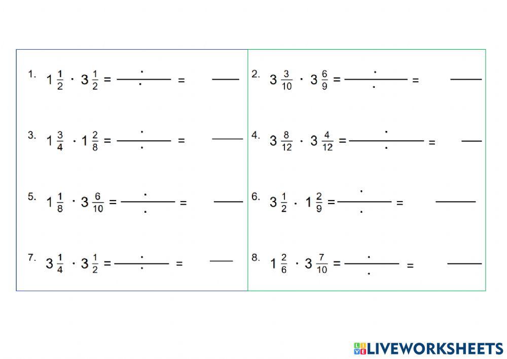Multiply mixed numbers