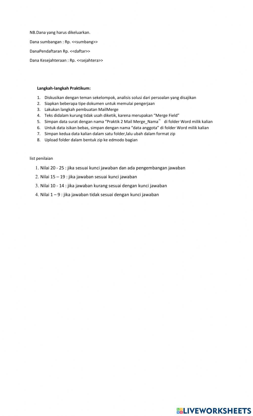 Praktik mailmerge surat