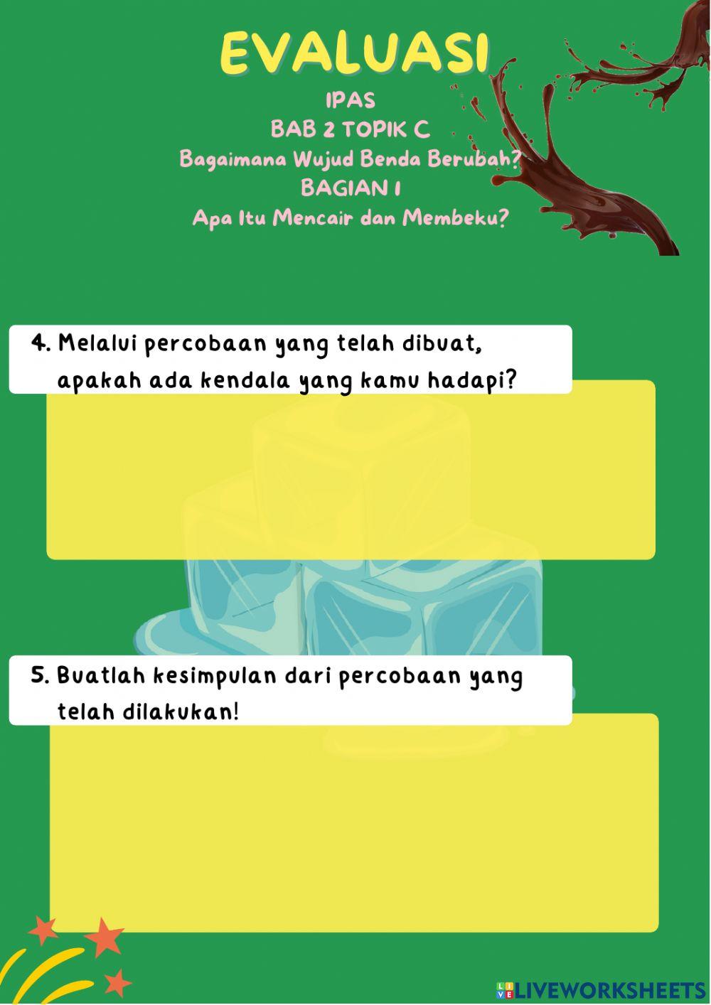 Evaluasi IPAS Perubahan Wujud Benda