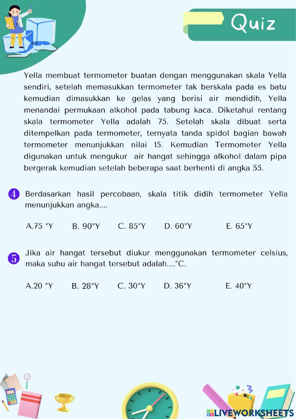 Quiz Termometer Skala Buatan Sendiri