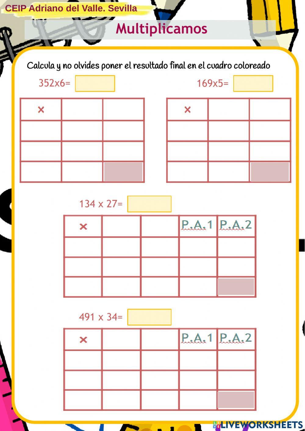 Multiplicaciones ABN enteros