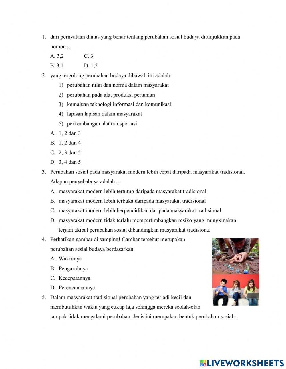 Perubahan sosial budaya lkpd