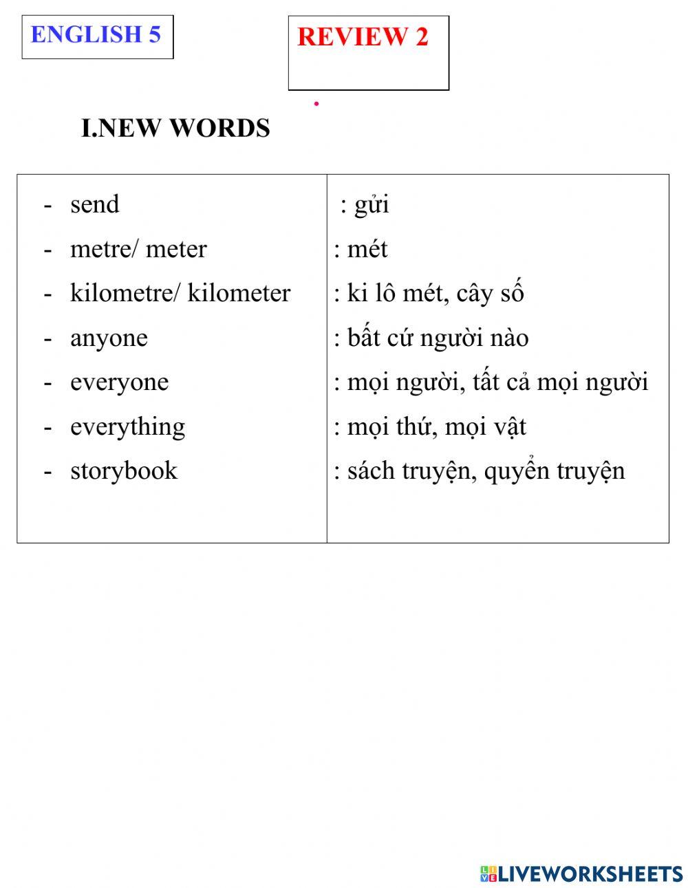 English 5- review 2a