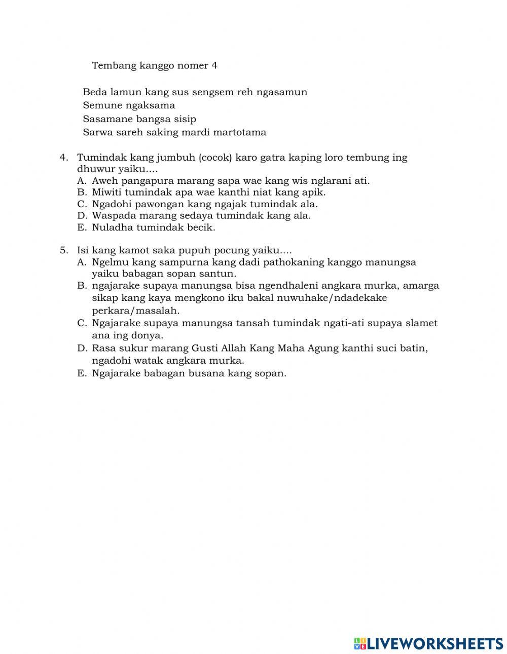 LKPD Serat wedhatama Pupuh Pocung