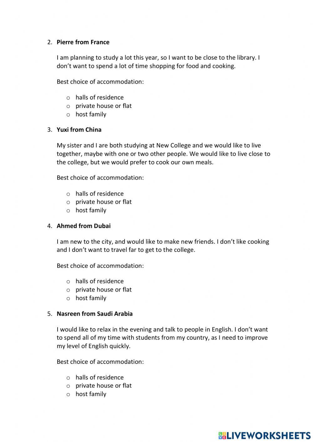 IE0, Unit 2, Reading and Writing, Exercise 4