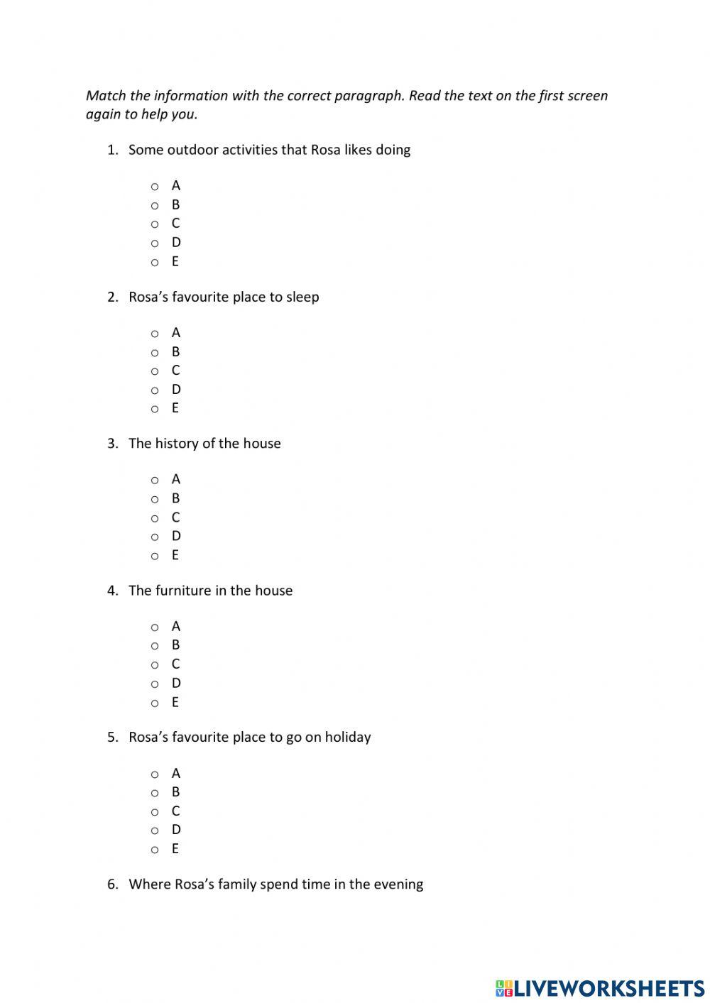 IE0, Unit 2, Reading and Writing, Exercise 5