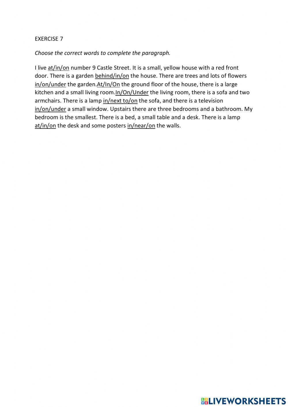 IE0, Unit 2, Reading and Writing, Exercise 7