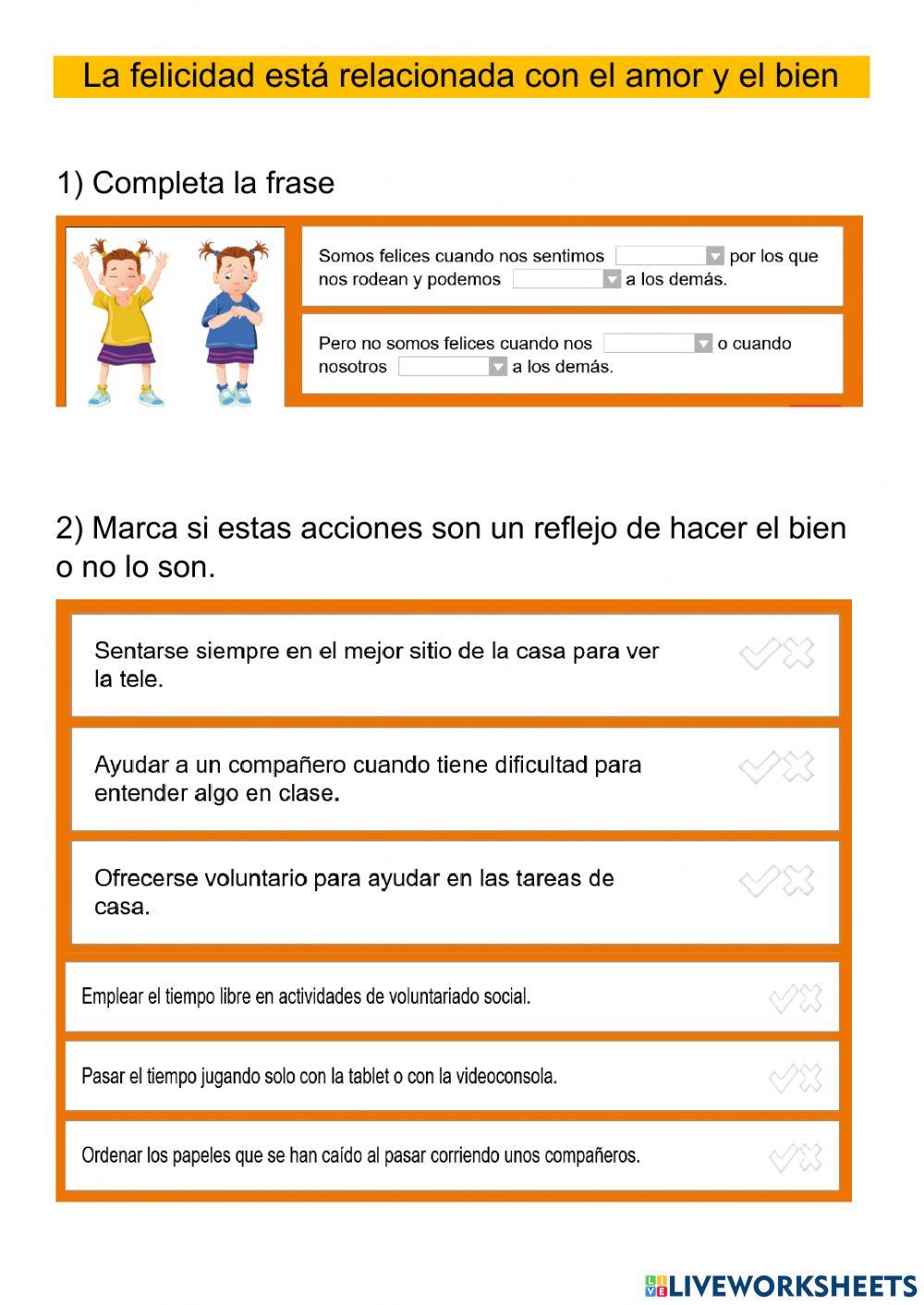 La felicidad está relacionada con el amor y el bien