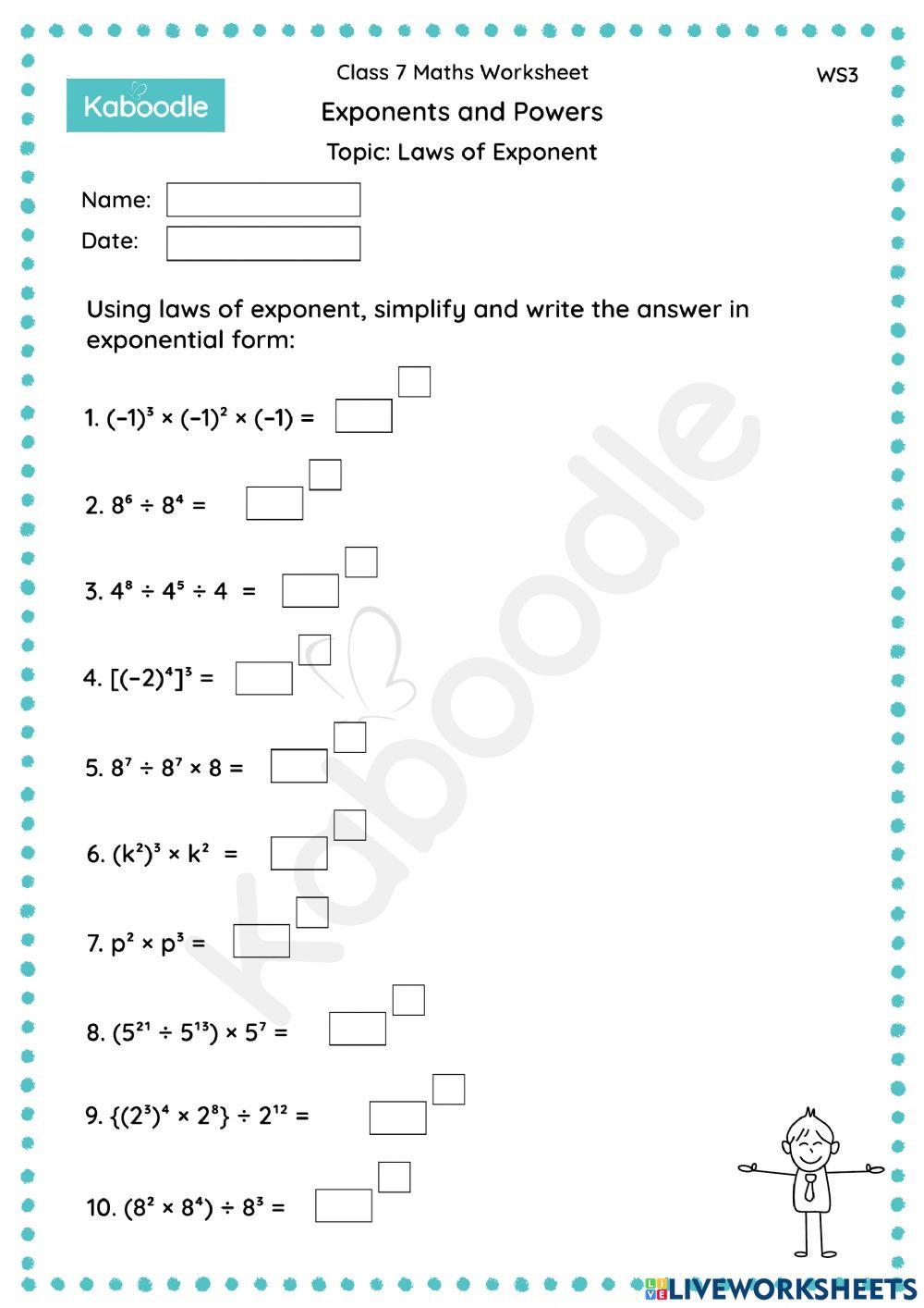 Exponents & Powers (Laws of Exponents)