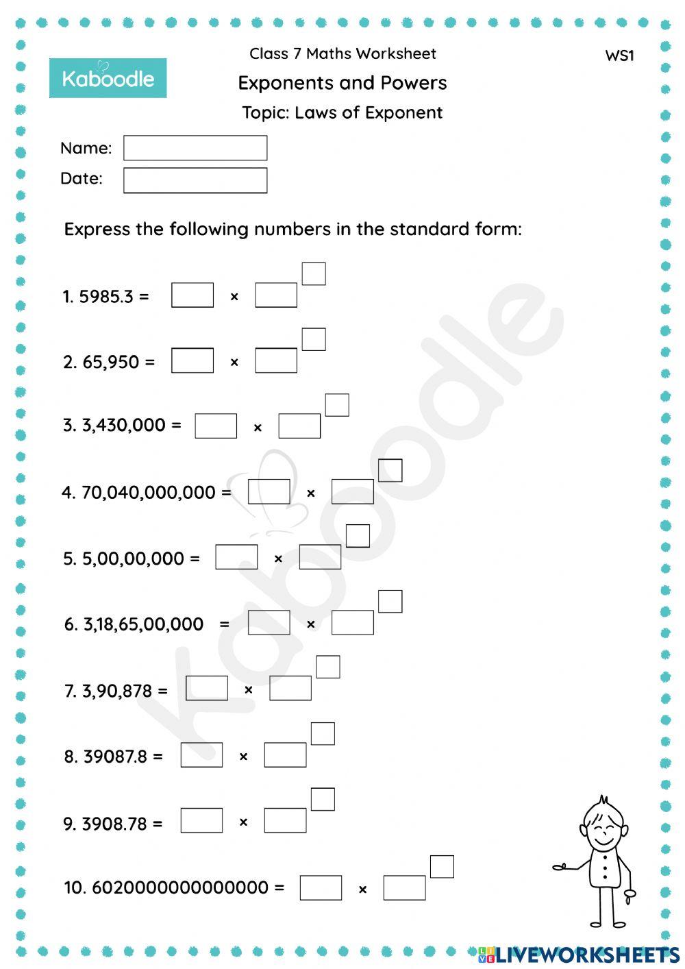 Exponents & Powers (Laws of Exponents)
