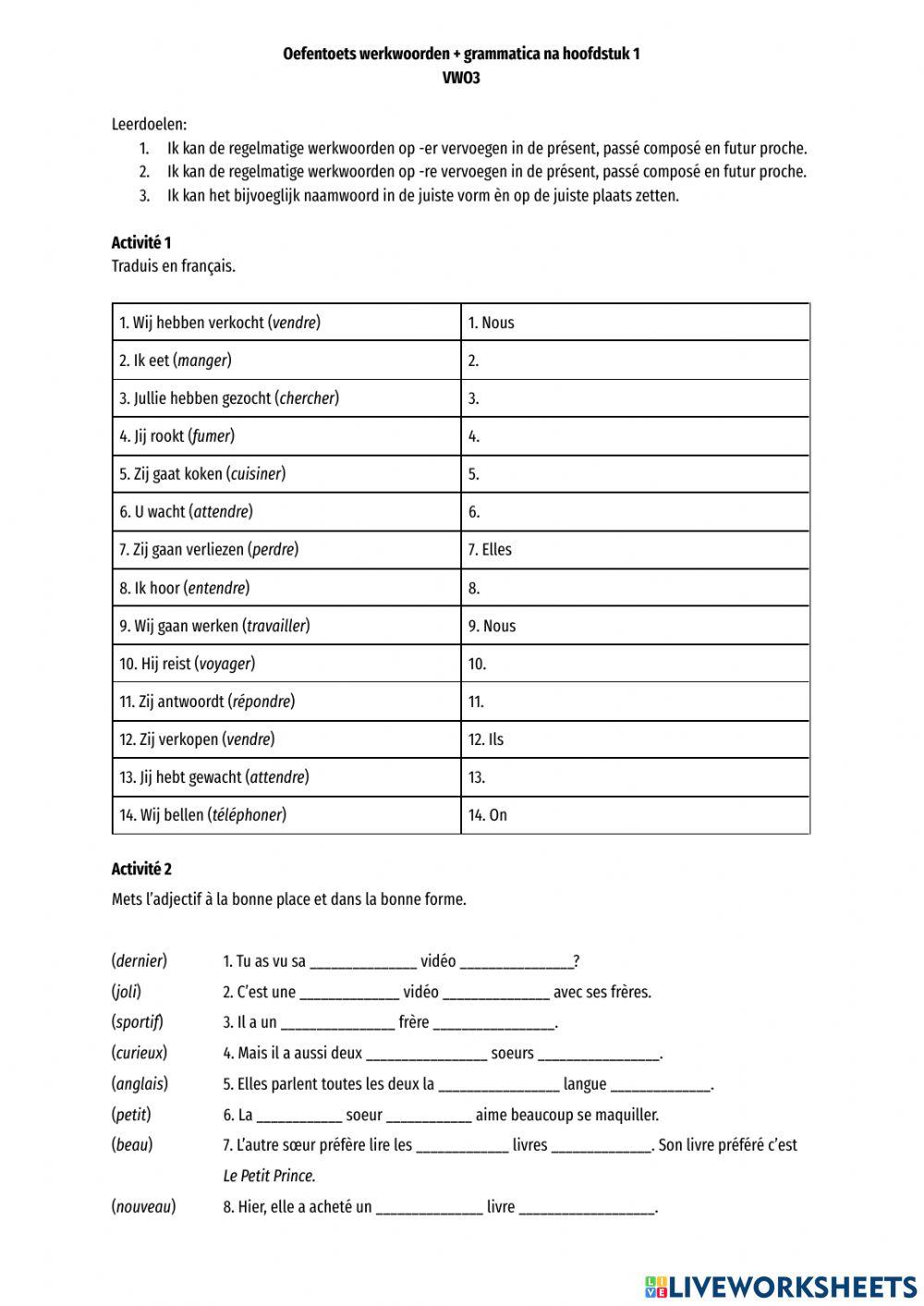 HV3 Grammatica + ww na H3