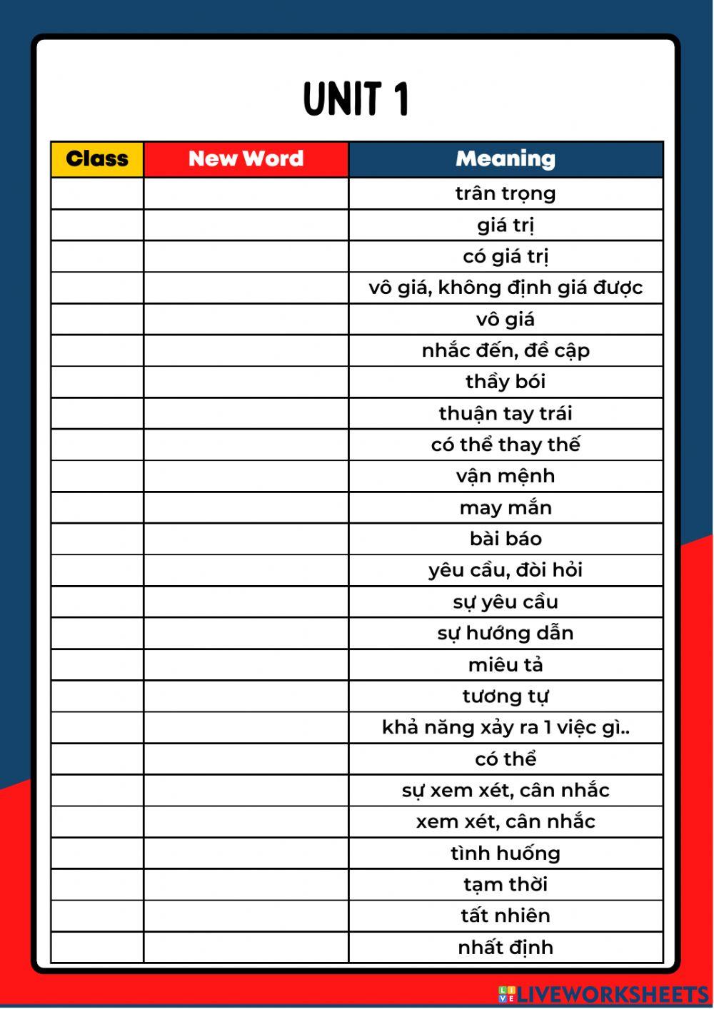 Zvi - cgr - vocab test u1