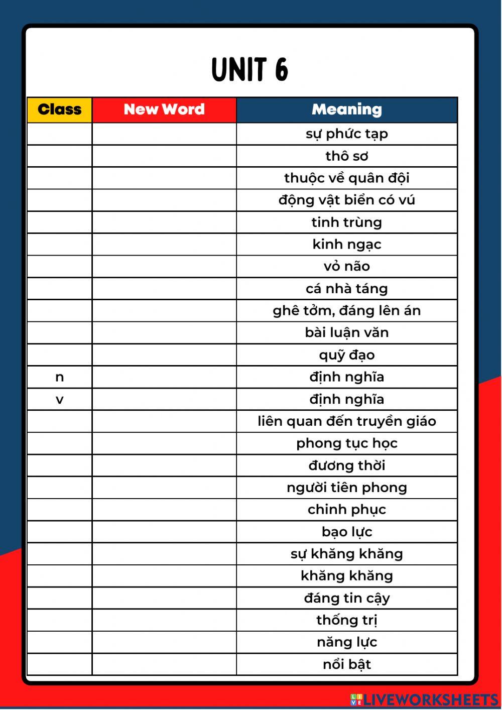 Zvi - cri - vocab test u6