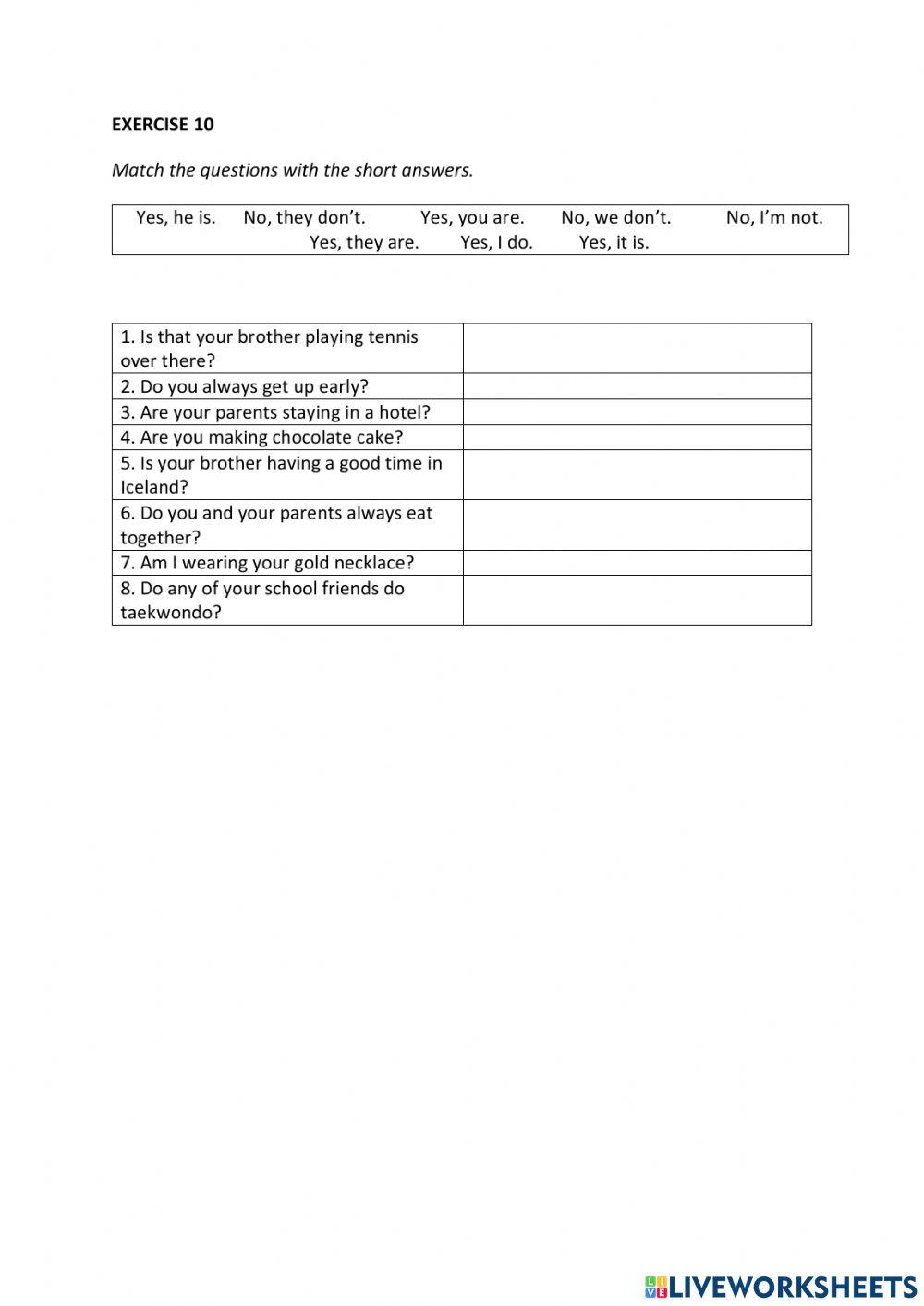 IE0, Unit 3, Grammar and Vocabulary, Exercise 10