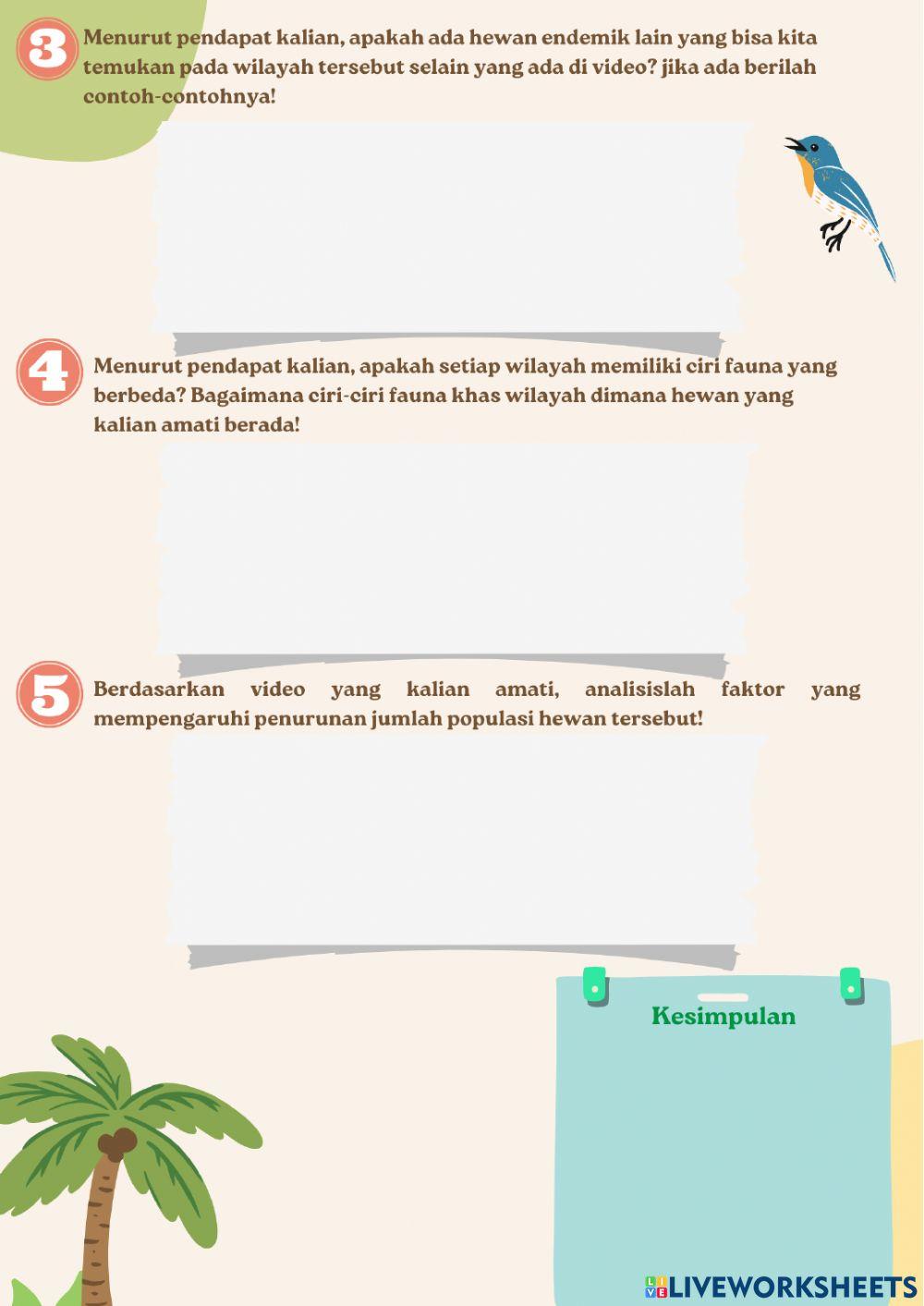 Lkpd penyebaran fauna indonesia kelas x kurikulum merdeka