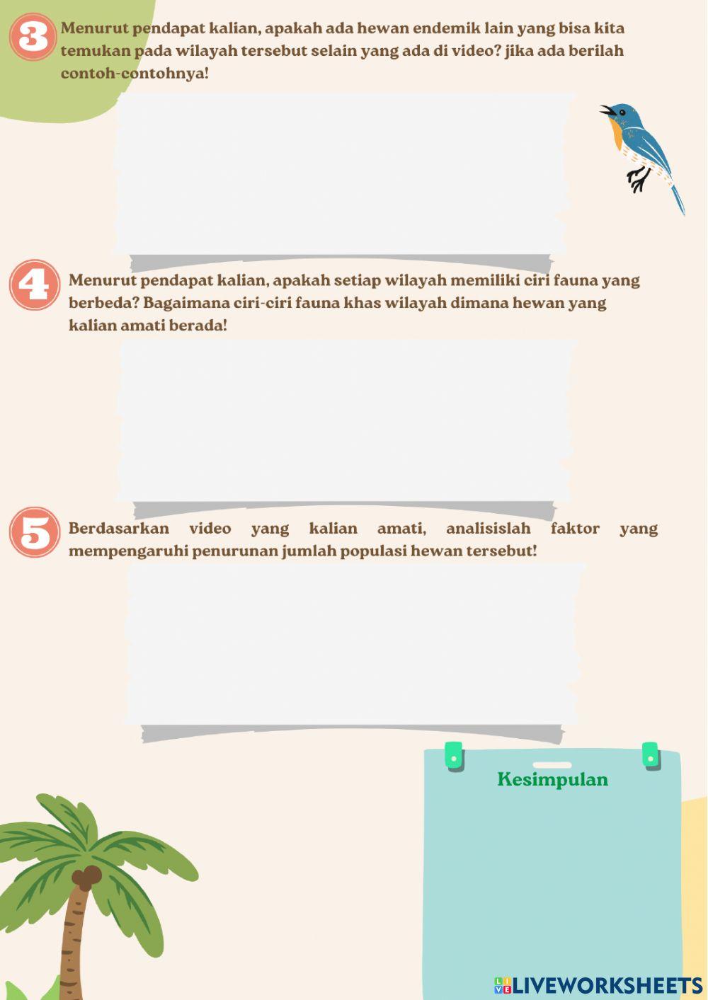 Lkpd penyebaran fauna indonesia kelas x kurikulum merdeka