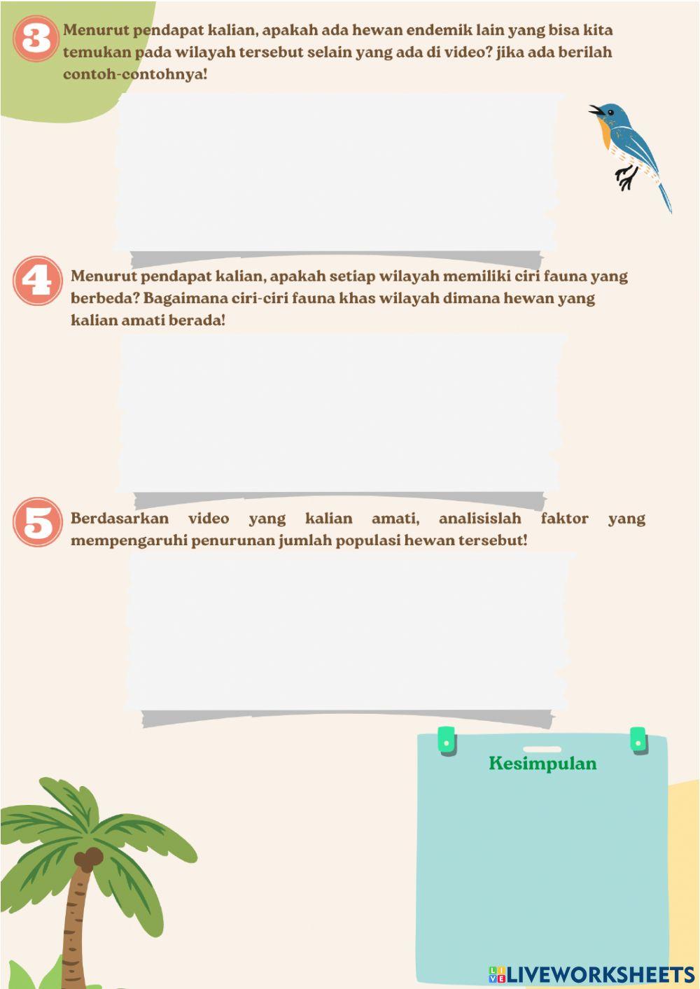 Lkpd penyebaran fauna indonesia kelas x kurikulum merdeka