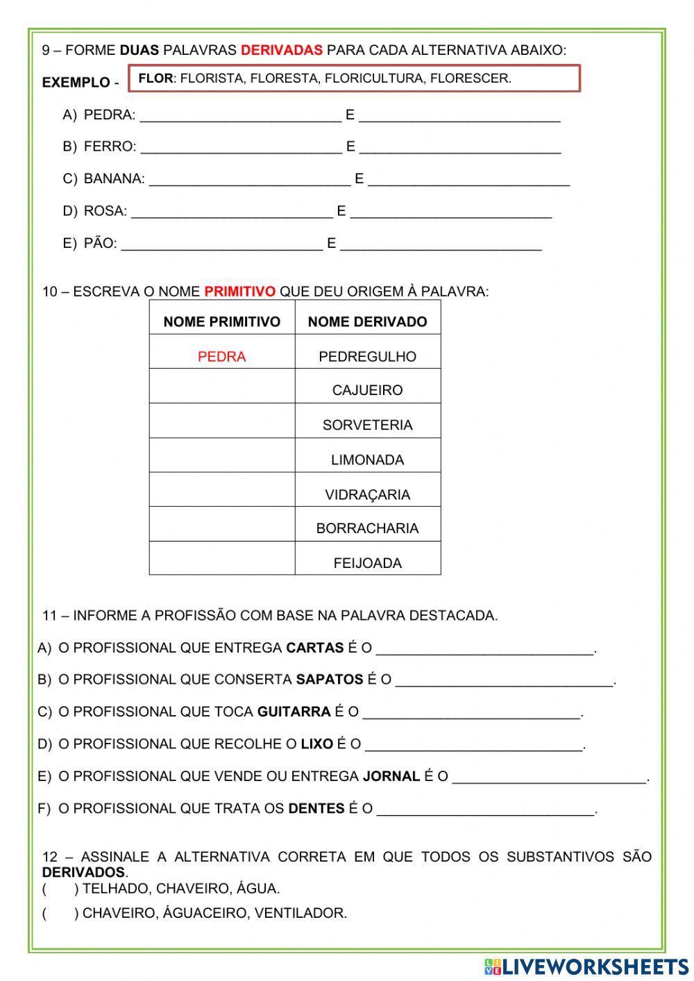 Tipos de substantivos