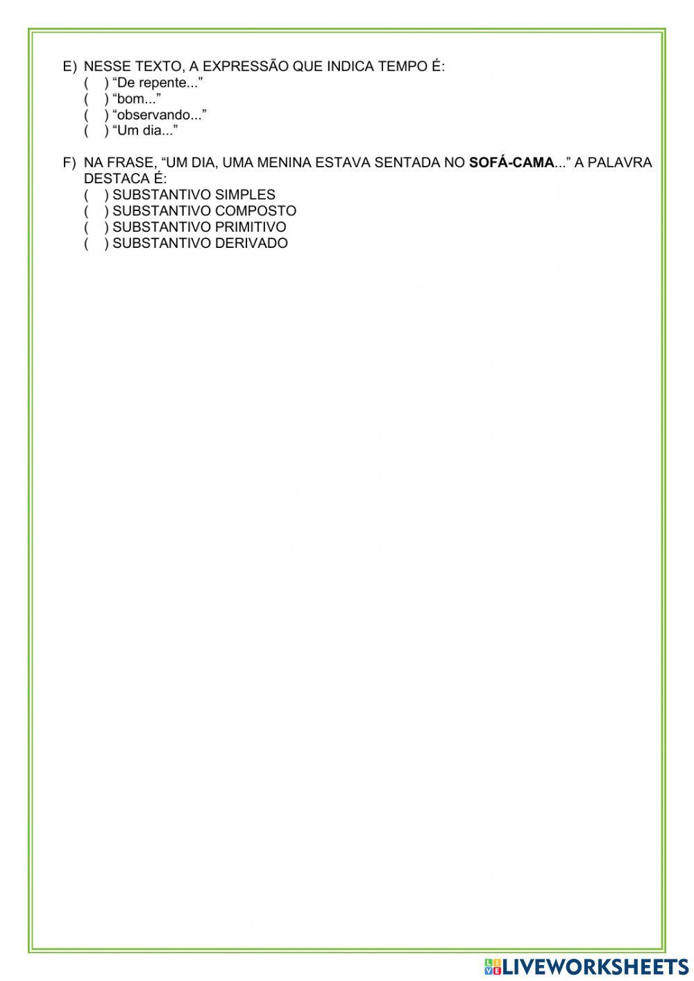 Tipos de substantivos