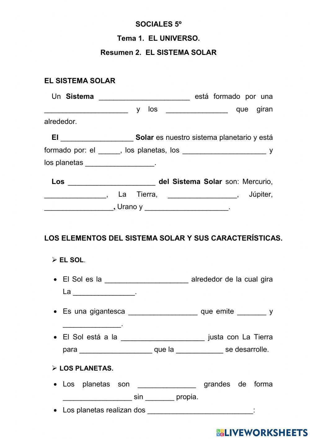 El sistema solar